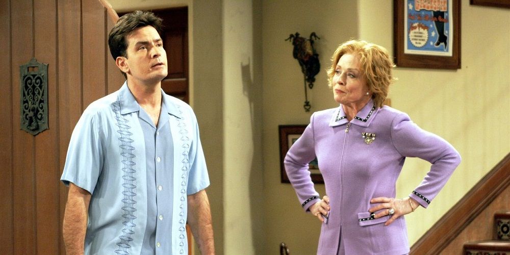 Charlie Sheen and Holland Taylor in Two and a Half Men