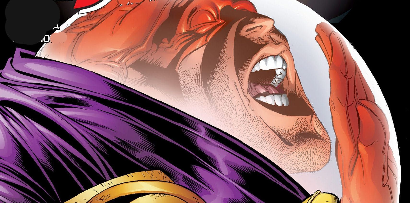 Daredvil reflected in Mysterio's helmet in Marvel Comics