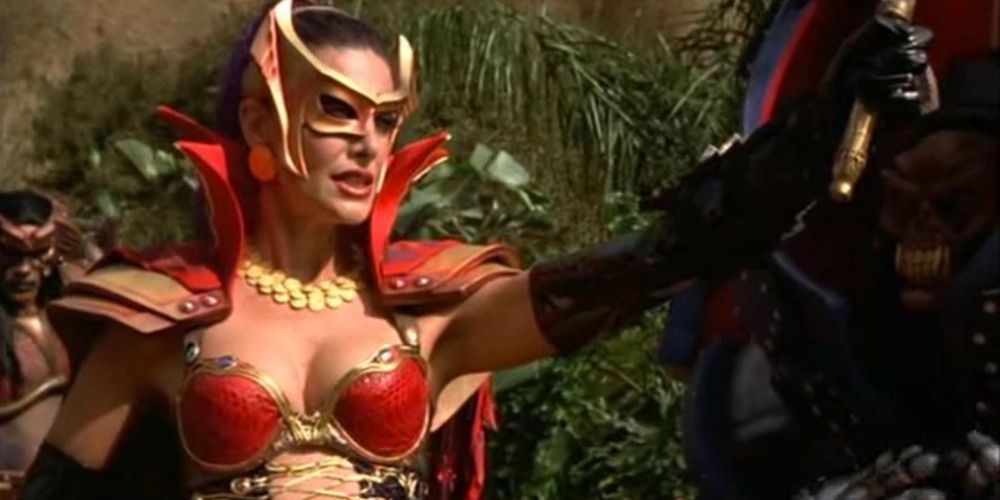 Divatox brandishes a sword in Power Rangers Turbo