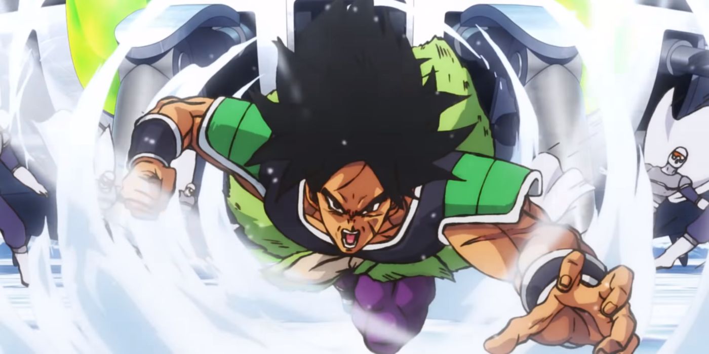 Dragon Ball Super Broly beginning his fight with Goku and Vegeta.
