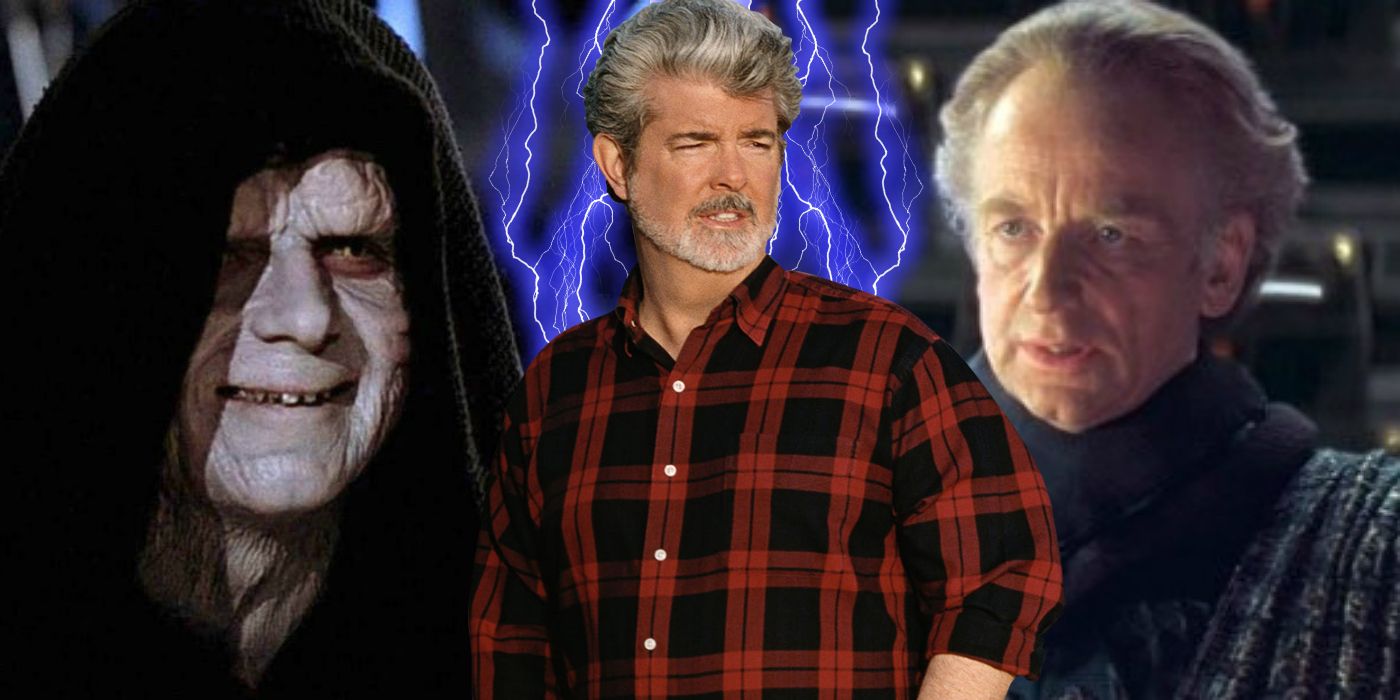 George Lucas in front of Palpatine