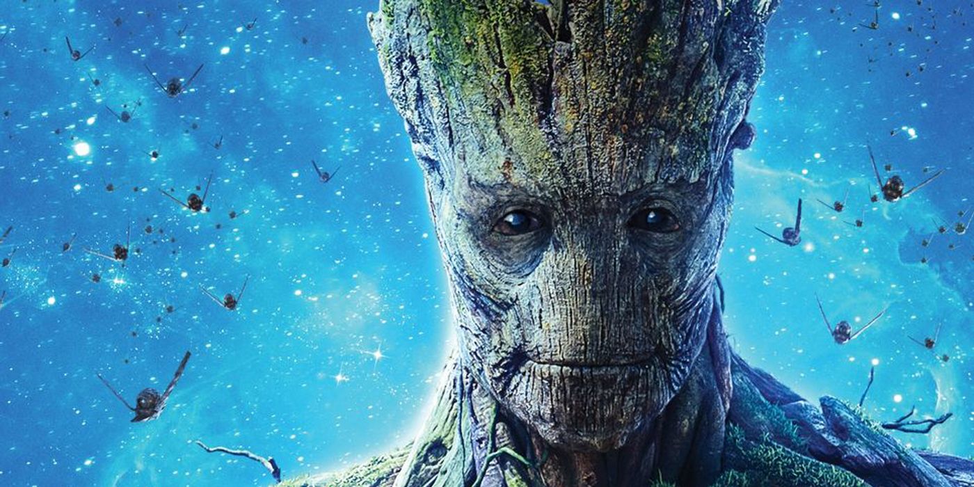 A poster featuring Groot in Guardians Of The Galaxy.