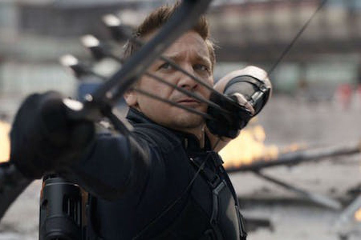 Hawkeye drawing three arrows at a time in the airport scene in Captain America: Civil War