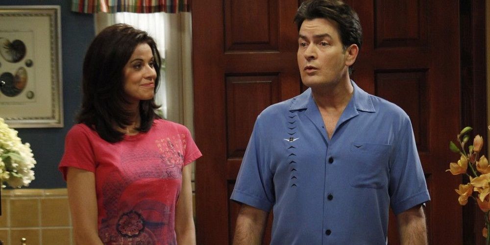 Jennifer Taylor and Charlie Sheen in Two and a Half Men