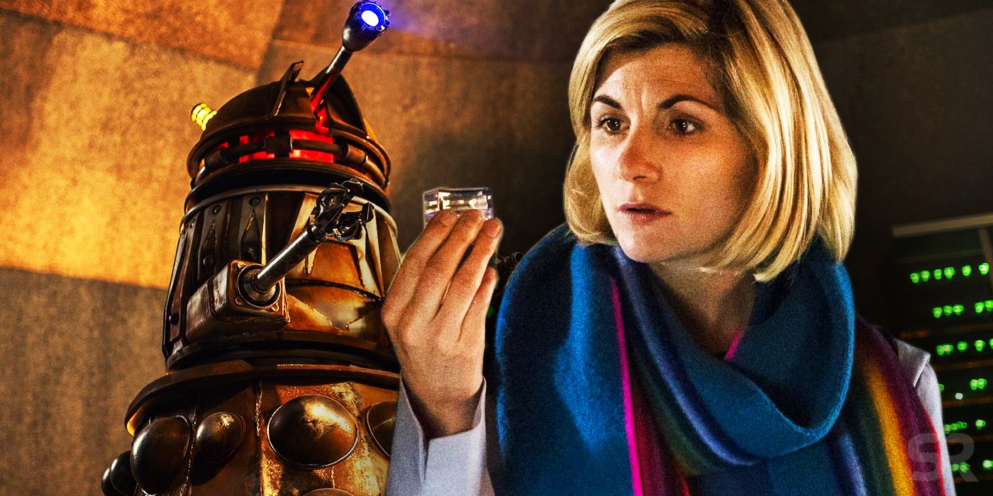 Jodie Whittaker and a Dalek in Doctor Who