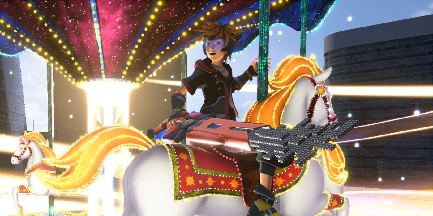 Kingdom Hearts 3 Attraction Sora riding carousel