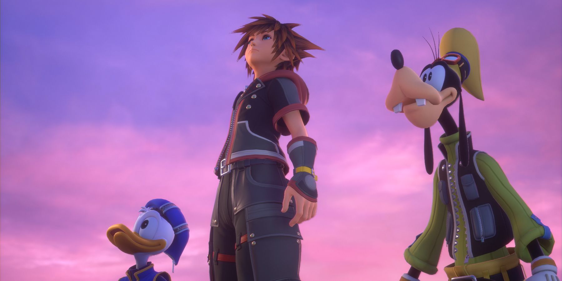 Characters looking upwards in Kingdom Hearts 3