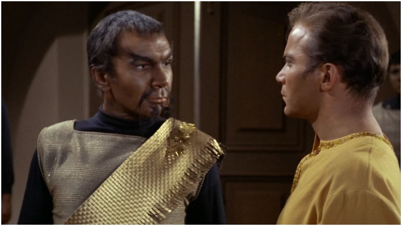 A picture of Kor and Kirk in TOS Star Trek is shown.