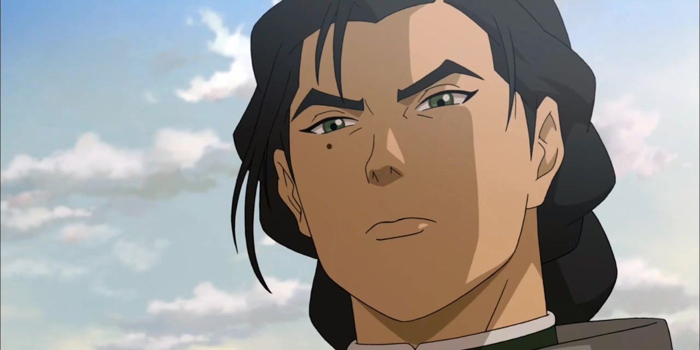 Kuvira appears determined in a closeup of her face in Legend of Korra