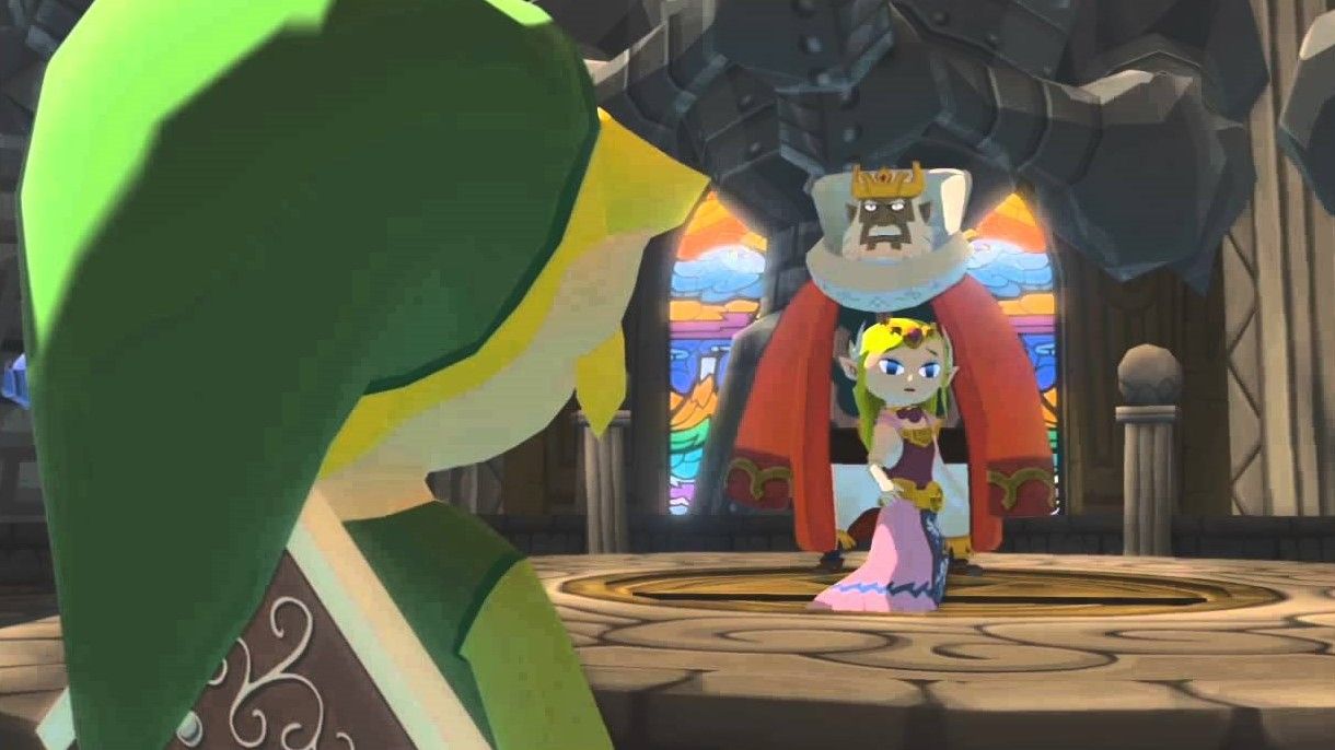 Link descobrindo Tetra como Zelda em Wind Waker