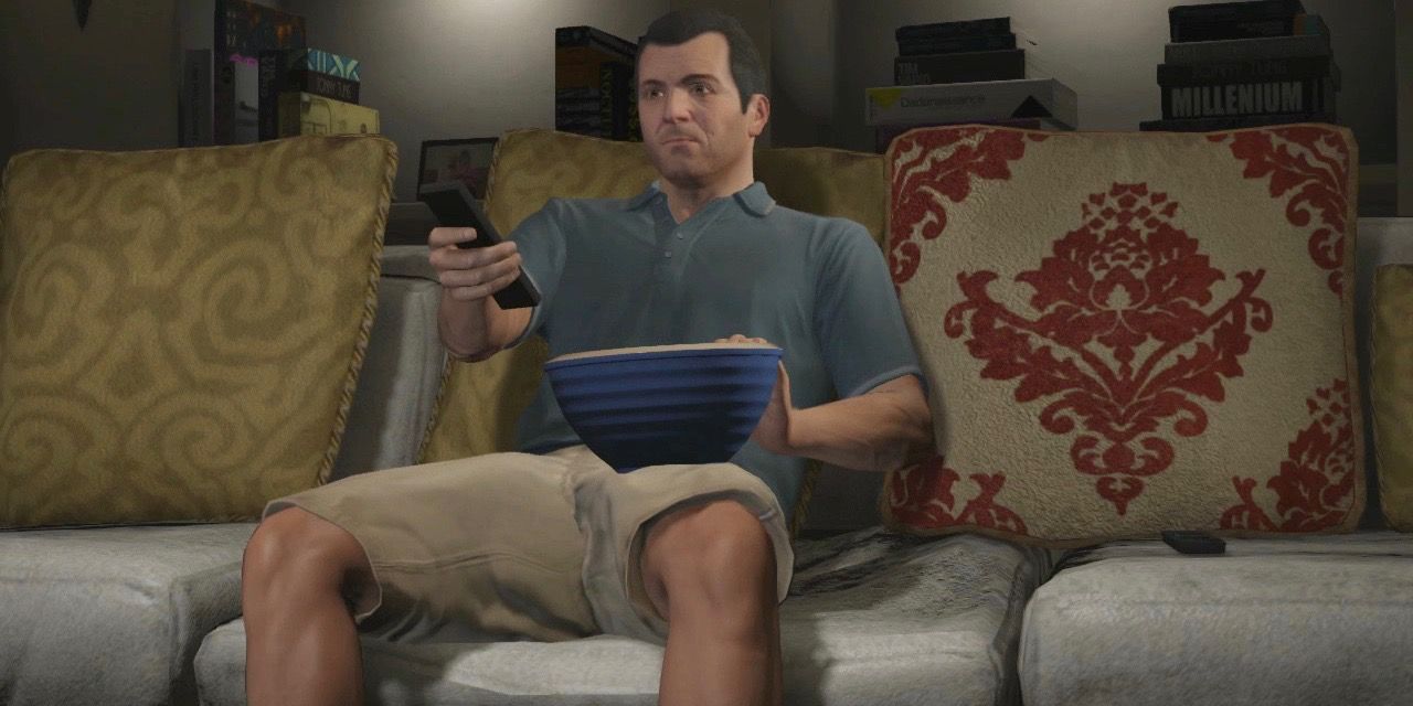 Michael Watching TV in Grand Theft Auto V