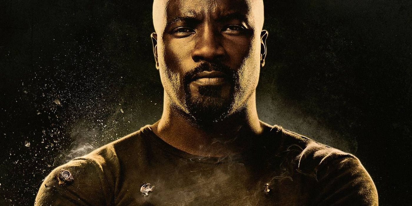 Mike Colter as Luke Cage looking at the camera in Luke Cage.