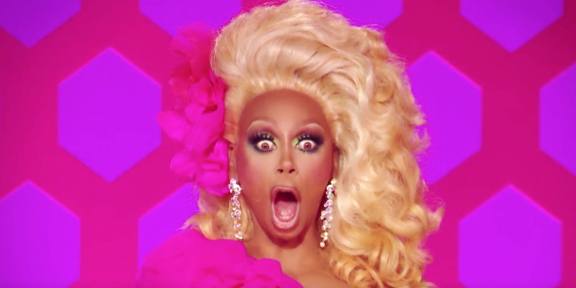 RuPaul looking shocked on RuPaul's Drag Race