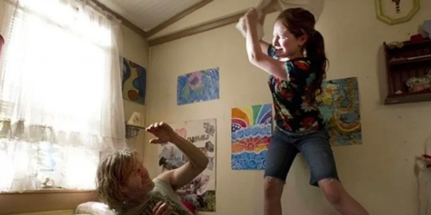 Debbie hits Frank with soap in a pillowcase in Shameless