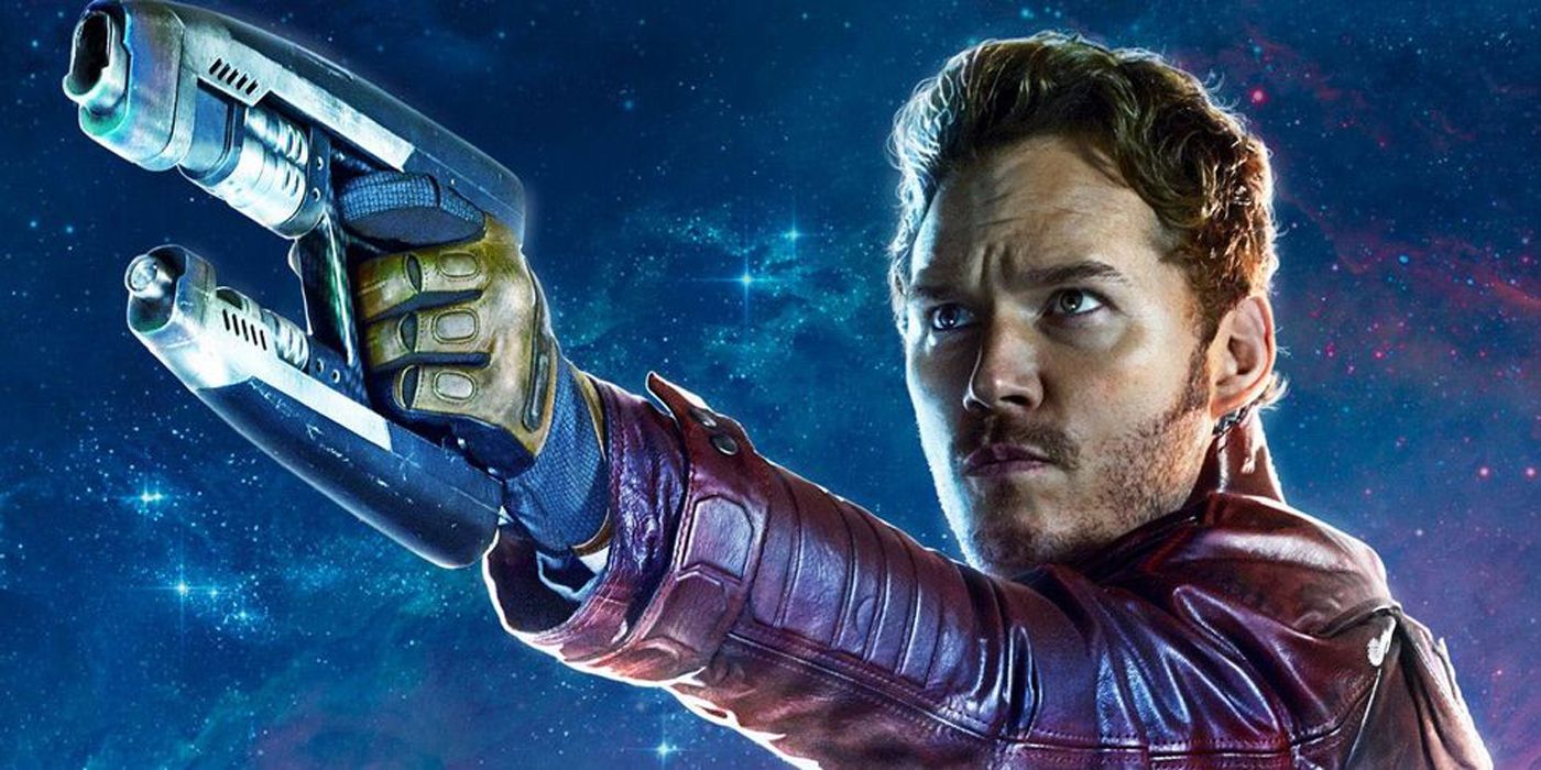 Star-Lord aiming his blaster