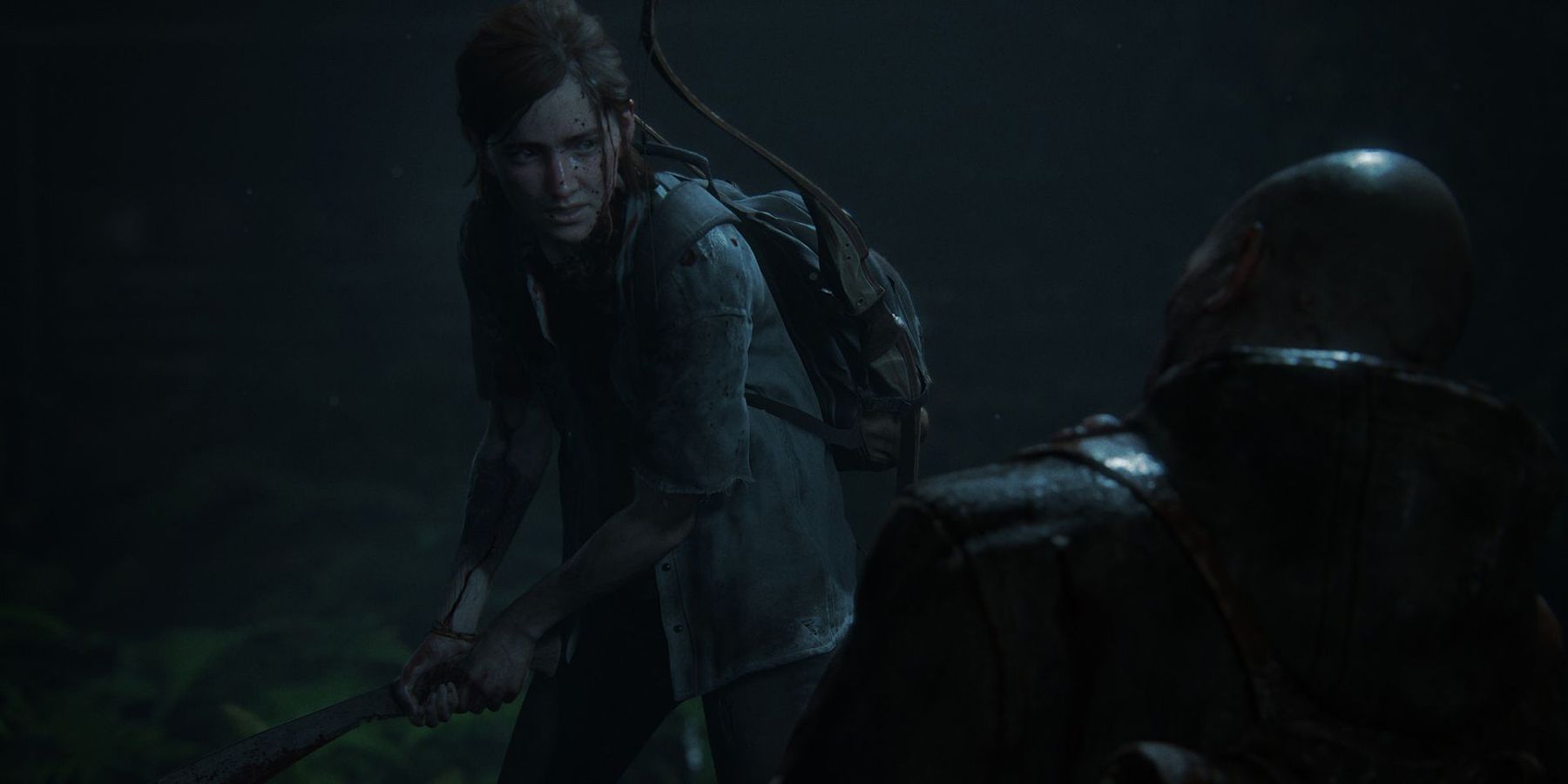 Ellie with a machete in The Last of Us 