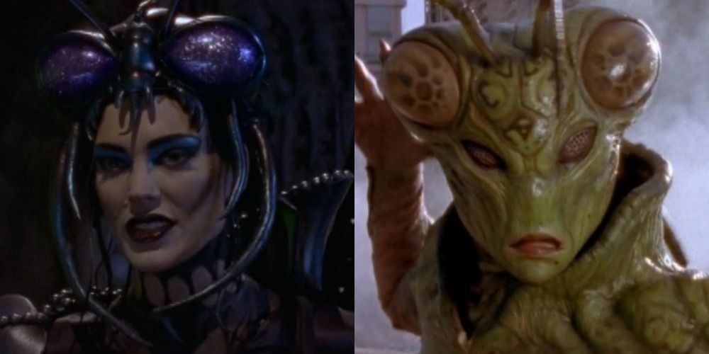 Trakeena in her humanoid and insect forms in Power Rangers Lost Galaxy