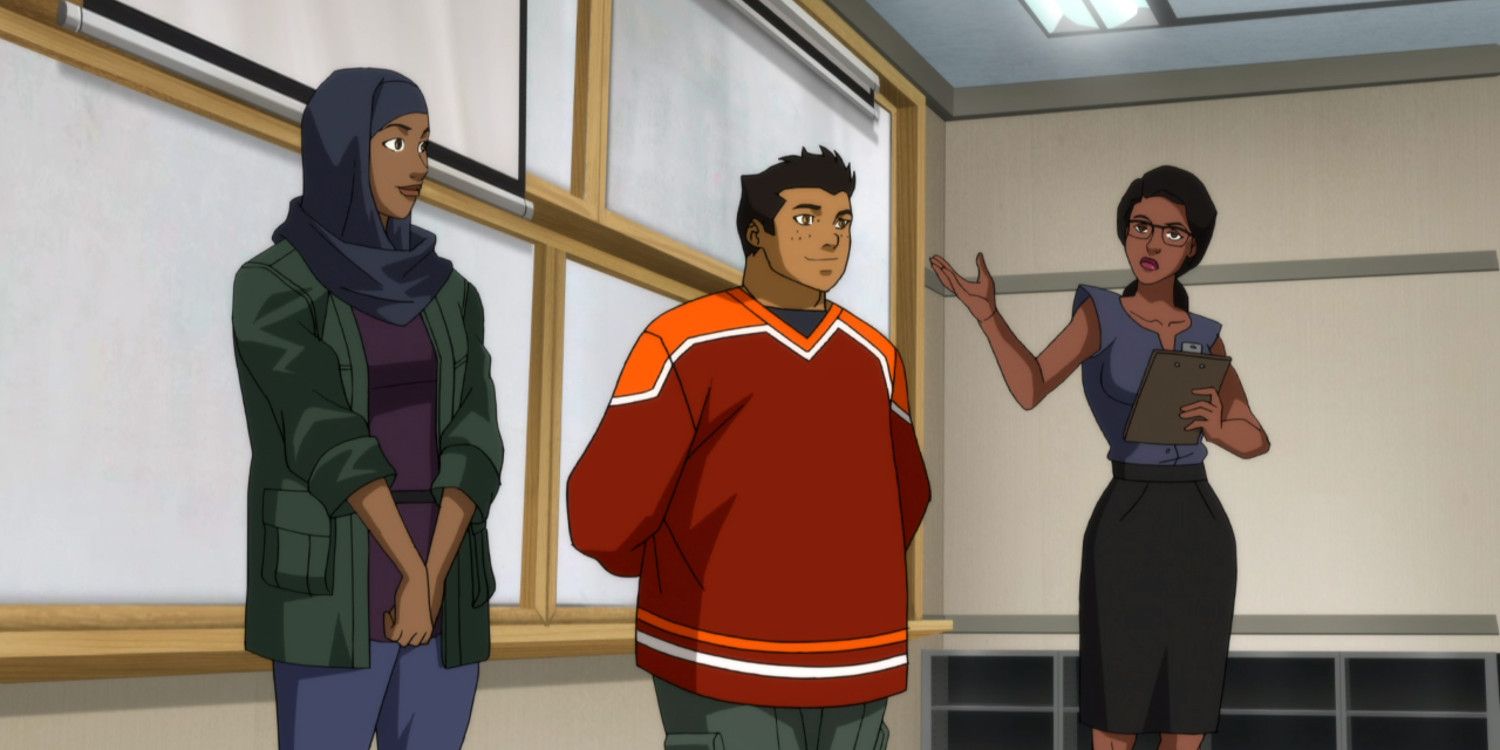 Young Justice Violet Harper Halo Forager Fred Bugg First Day Of School