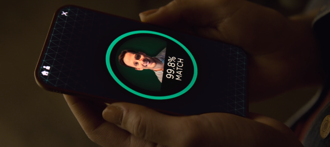 Frank interacts with the matchmaking system in Black Mirror