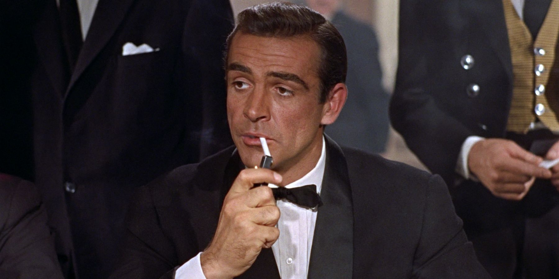 James Bond lighting a cigarette in Dr. No
