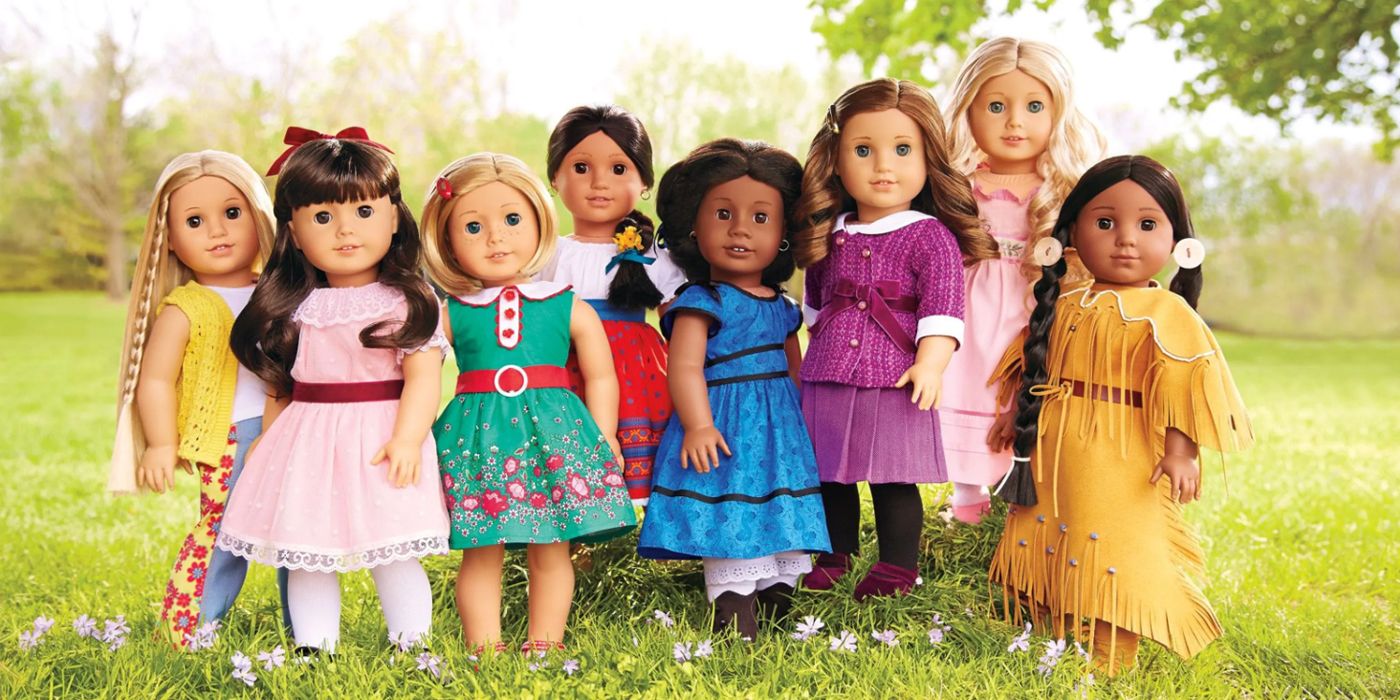 American Girl dolls group