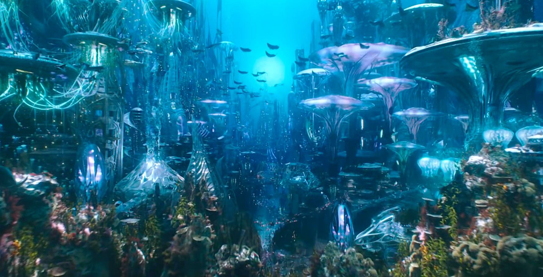 Atlantis at it appears in the DCEU Aquaman movie.