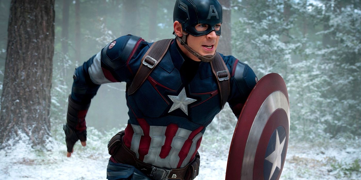 Chris Evans runs as Steve Rogers in Avengers: Age of Ultron