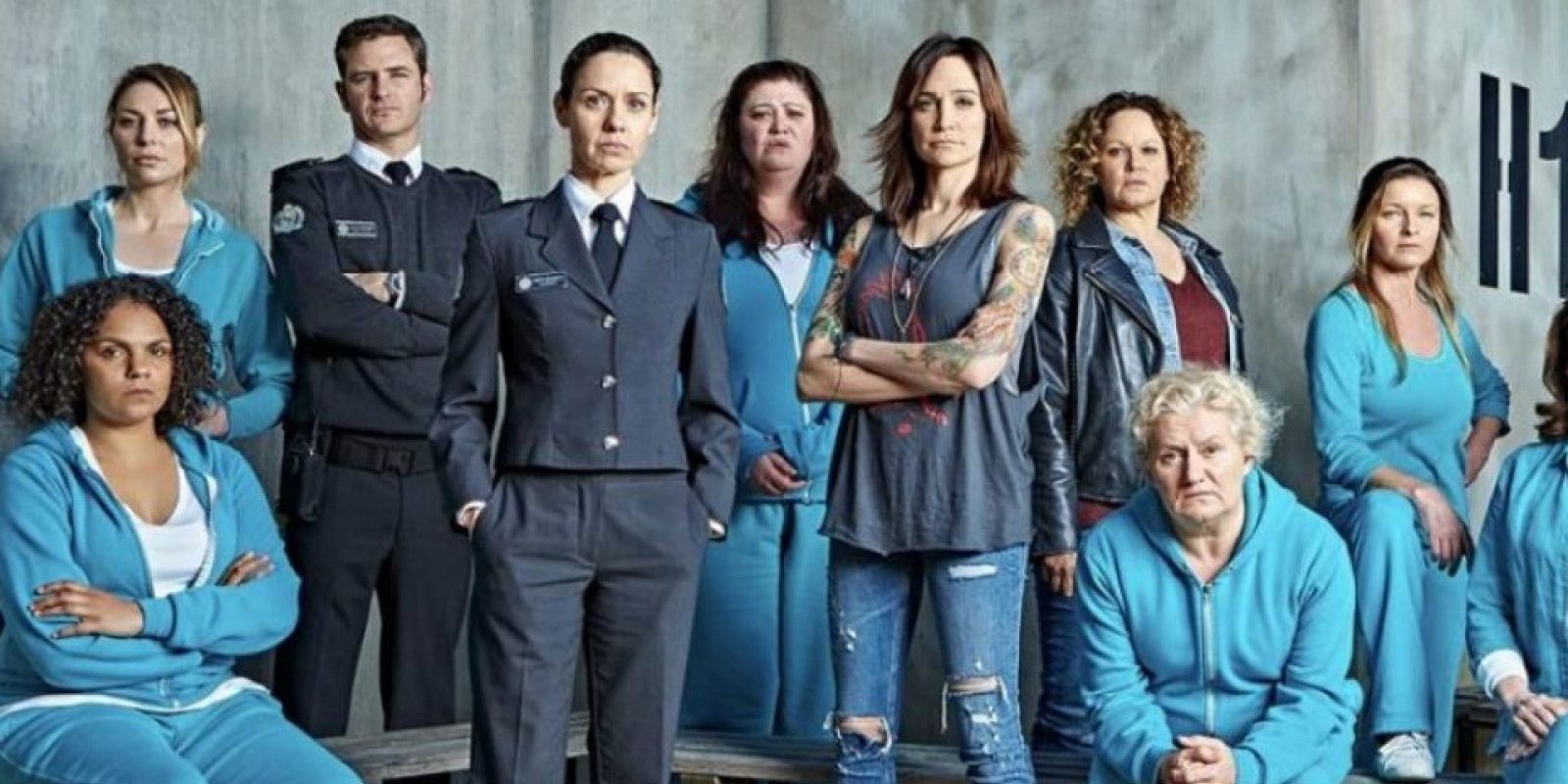 Cast of guards and prisoners on Netflix Australian show Wentworth