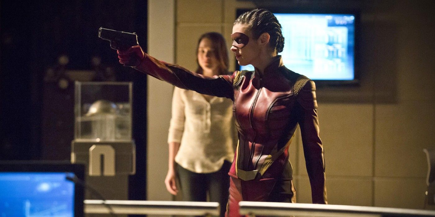Eliza Harmon in suit in The Flash