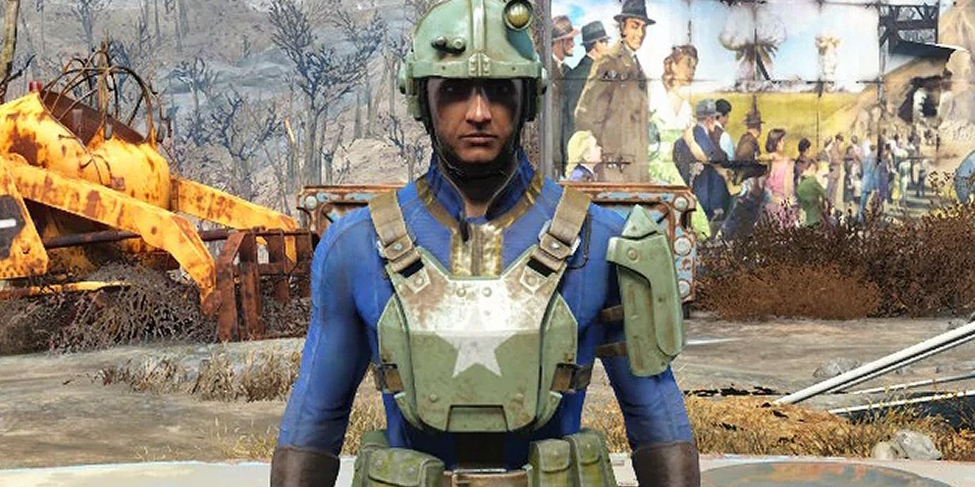 The Sole Survivor wearing the Destroyer's Armor set in Fallout 4.