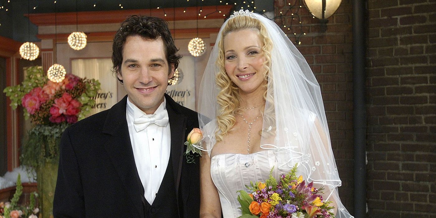 Mike and Phoebe at their wedding in Friends