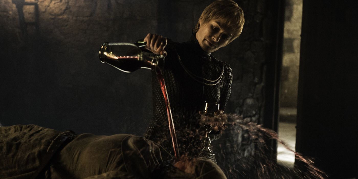 Cersei torturing and pouring wine on a septa