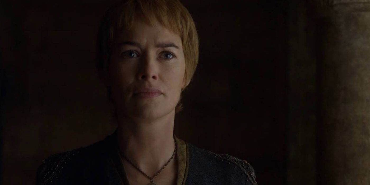 Cersei with short hair, looking enraged