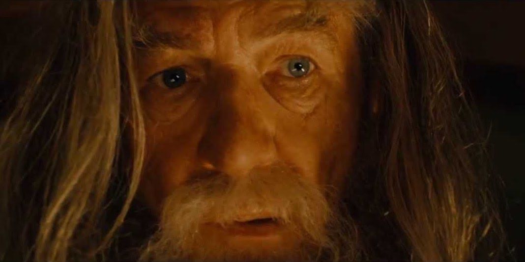 Gandalf looking at Frodo and telling him not to tempt him in The Lord of the Rings The Fellowship of the Ring