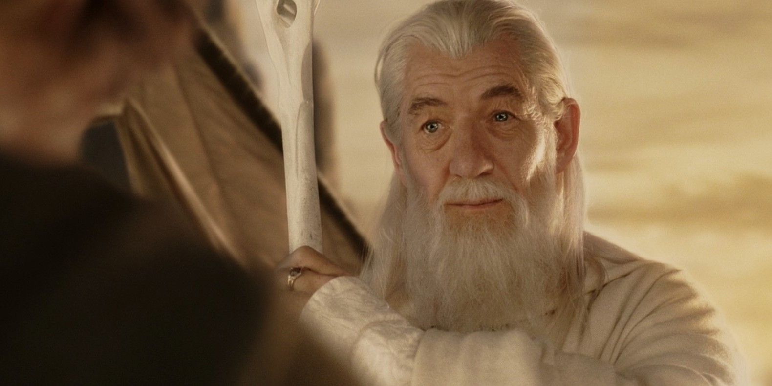 Gandalf saying goodbye by the ship in The Lord of the Rings The Return of the King