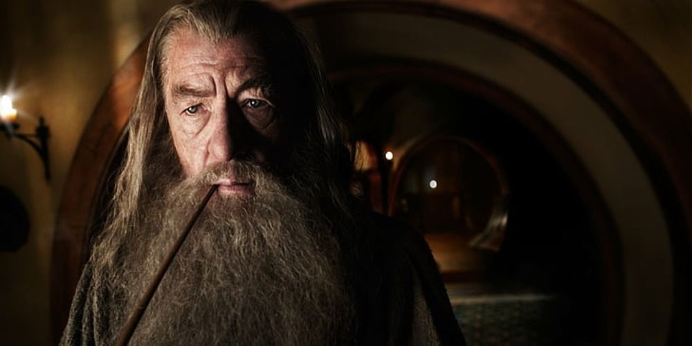 Gandalf smoking in Bilbo's house in The Hobbit An Unexpected Journey