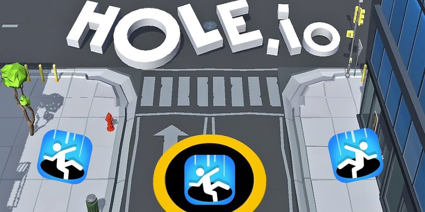 A screenshot of the Hole.io title screen.