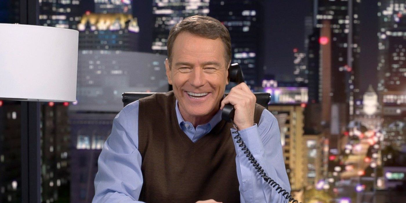 How I Met Your Mother - Bryan Cranston smiling and holding a phone