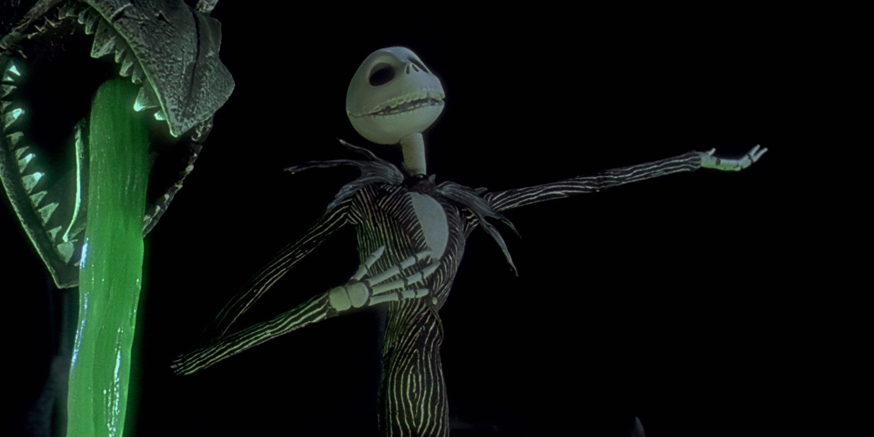 Jack comes out of the fountain in The Nightmare Before Christmas