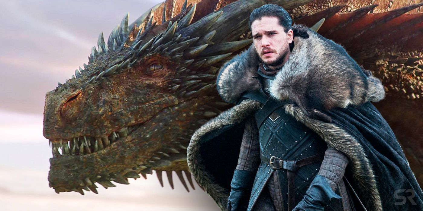 Jon Snow and Drogon in Game of Thrones
