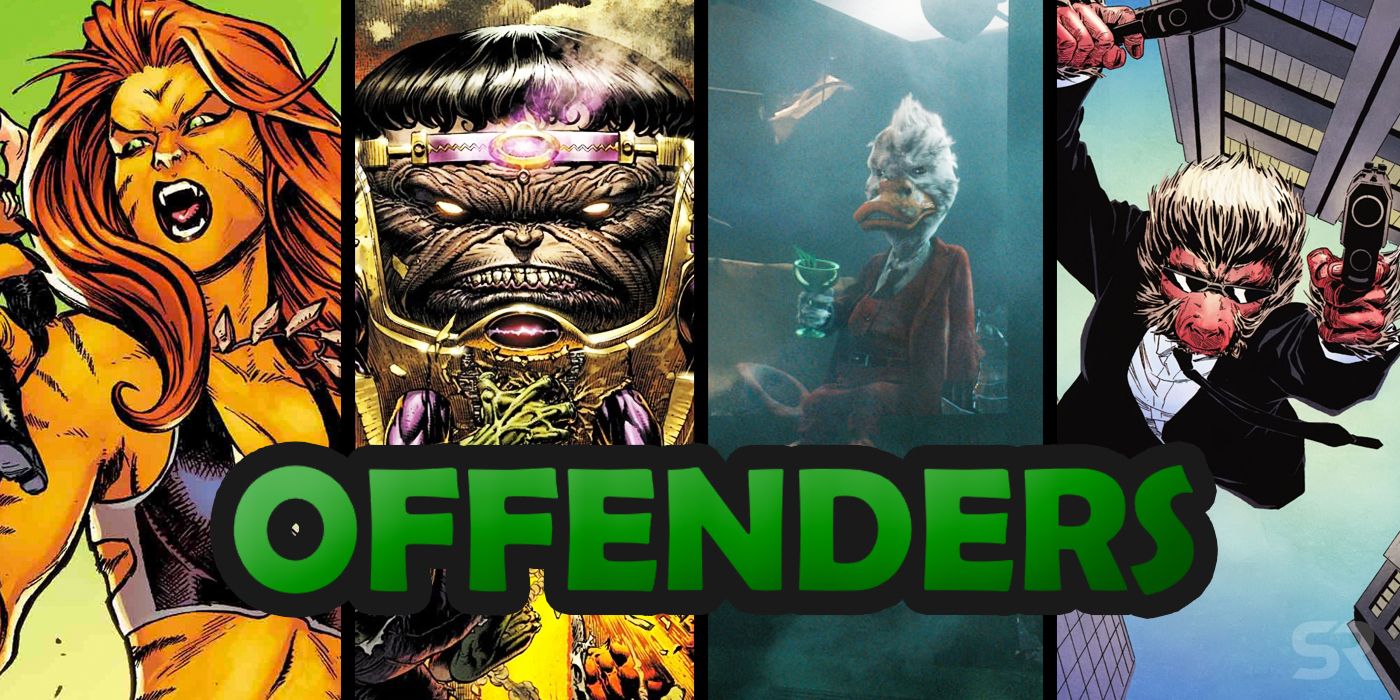 Custom image showing Marvel Offenders, including Tigra MODOK Howard the Duck and Hit-Monkey