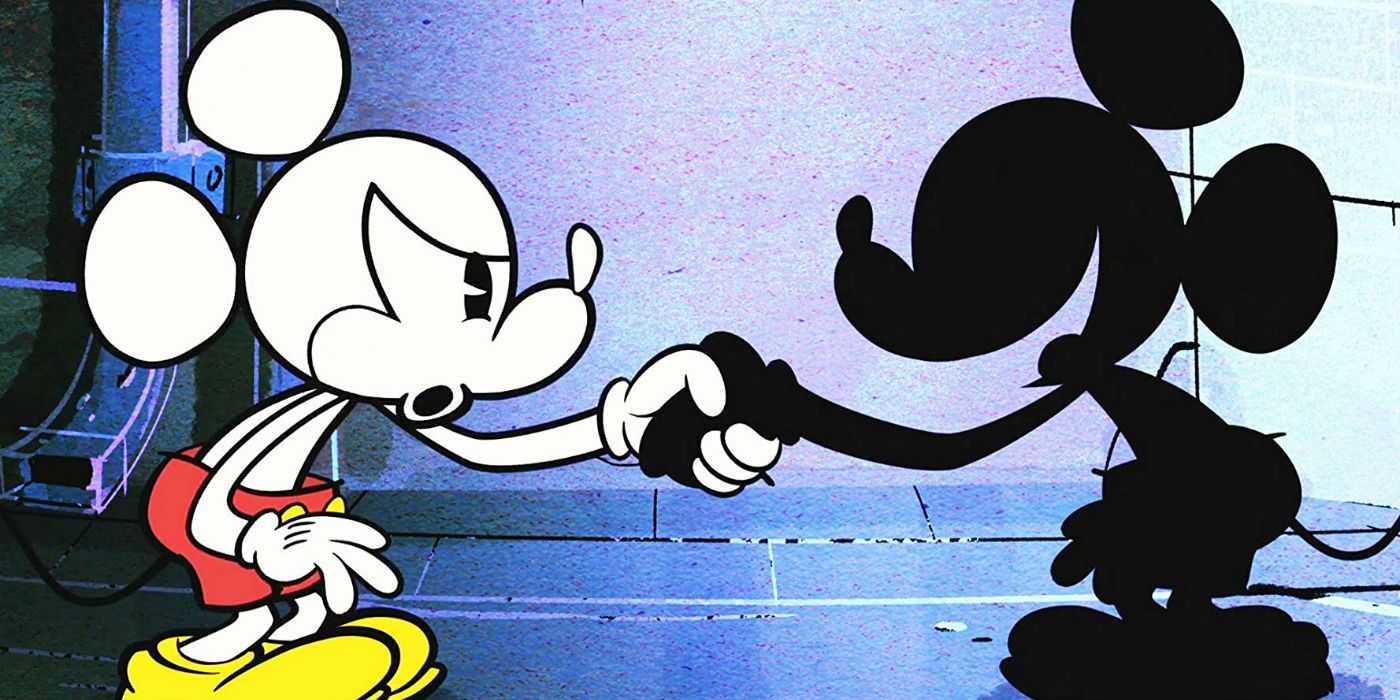 Mickey Mouse Shaking Hands With Shadow