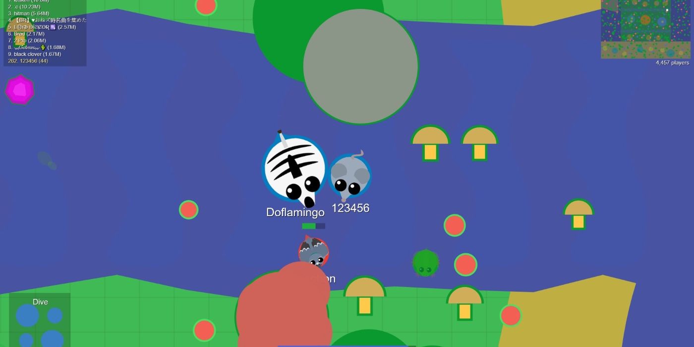 A screenshot of the browser game mope.io.