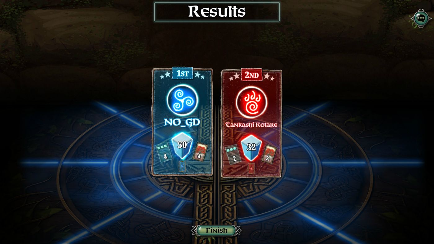 Mystic Vale Game Finish Screen