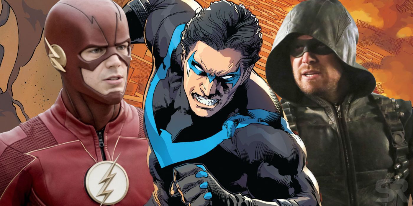 Nightwing with Green Arrow and Flash in Arrowverse