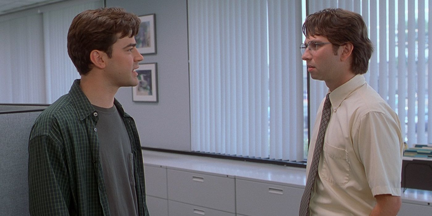 Peter talks to Michael in Office Space.