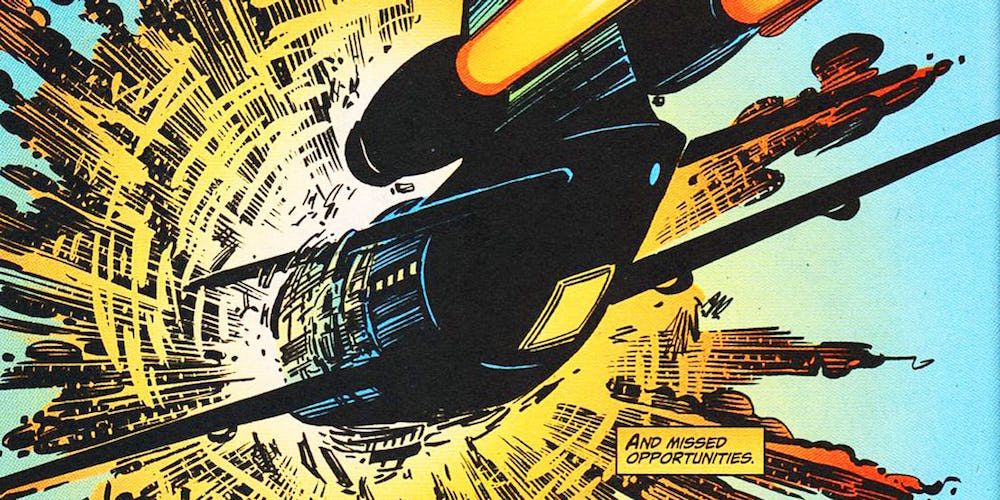 A helicopter crashes in Marvel Comics