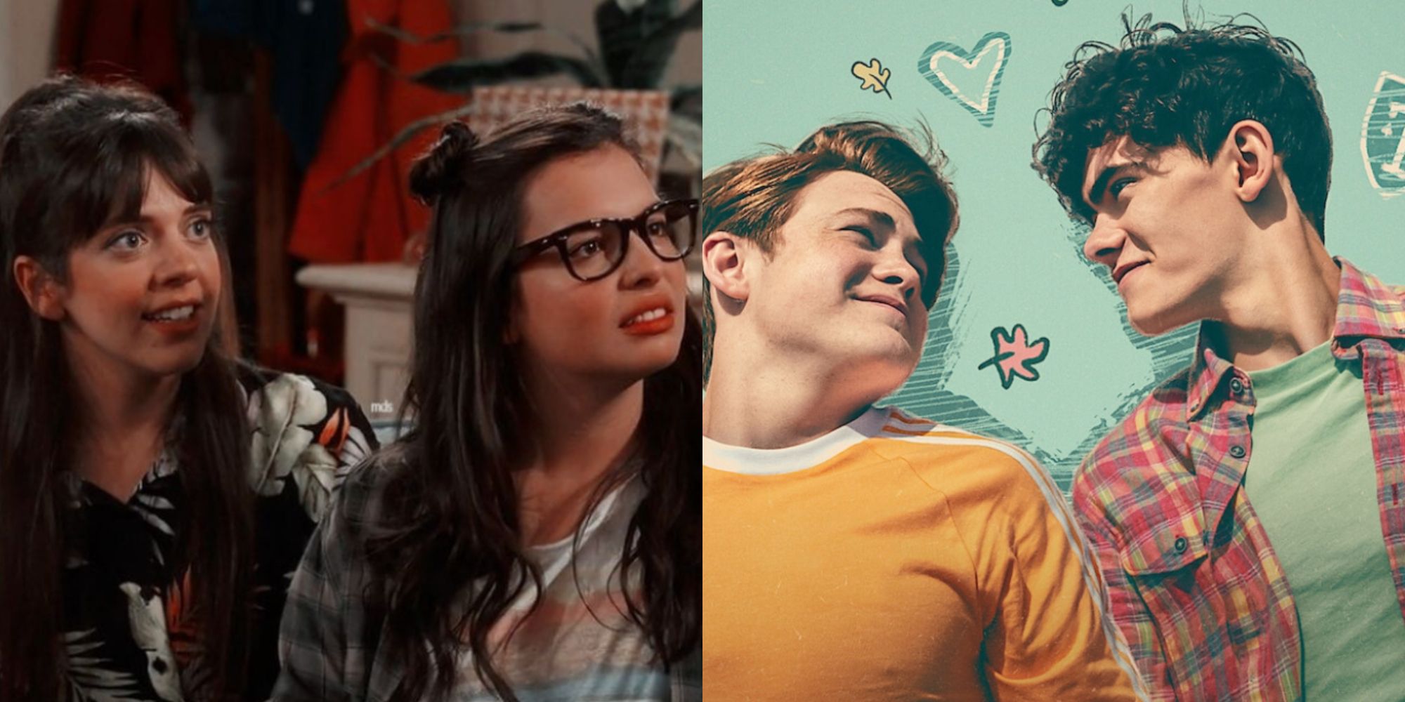 Split image of main characters from One Day at a Time and Heartstopper