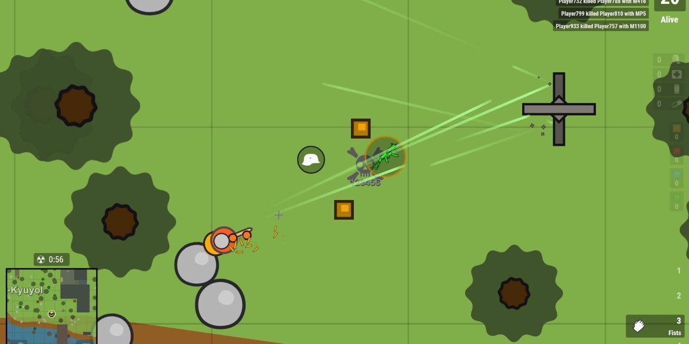 A screenshot of the browser game surviv.io.