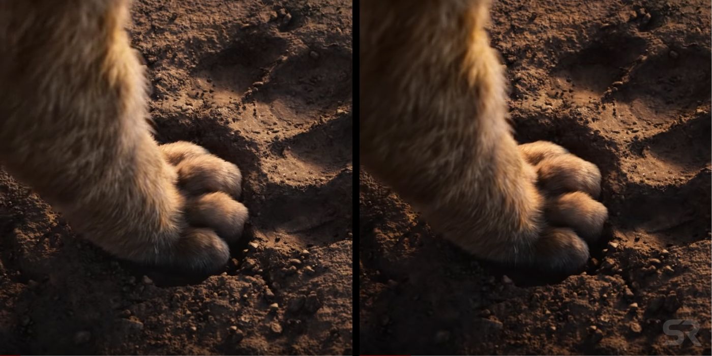 The Lion King Trailer Differences Simba Paw